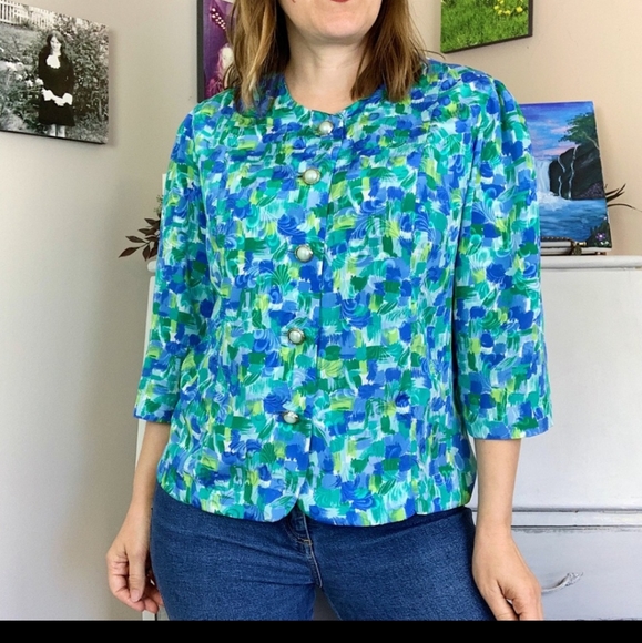 Vintage Miss Berkeley Button Front Blouse - Picture 4 of 7